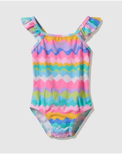 Speedo - Printed Frill Thinstrap One Piece - Babies-Kids