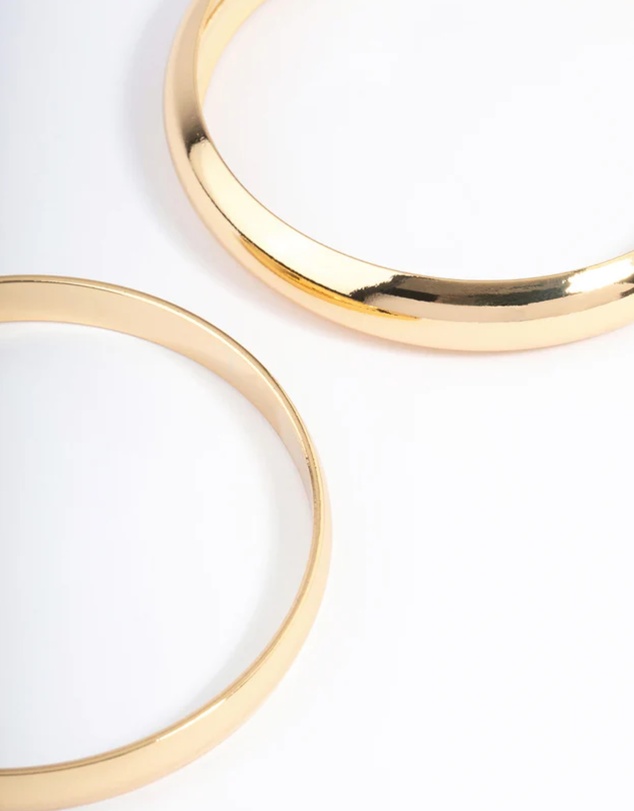 Lovisa - Gold Plated Classic Medium Smooth Bangle Pack