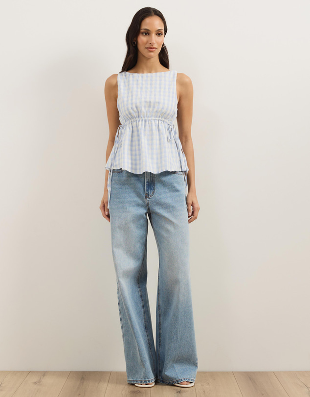 Atmos&Here - Greta Gingham Peplum Top