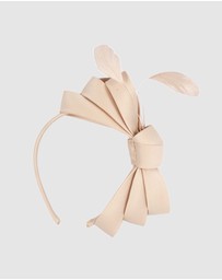 Max Alexander - Large Nude Satin Bow Racing Fascinator