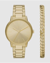 Armani Exchange - Armani Exchange Gold Watch AX7144SET