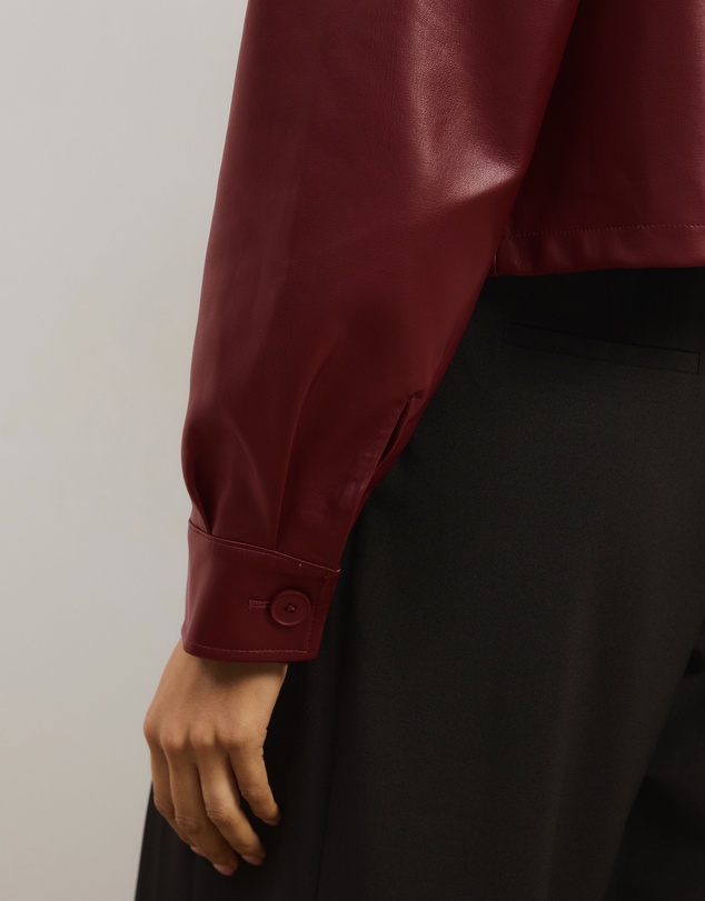 Atmos&Here - Annalise Leather Look Cropped Shacket
