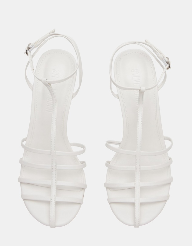 Steve Madden - Tildah White Leather Heels