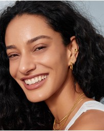 Ania Haie - Ania Haie Gold Twisted Huggie Hoop Earrings