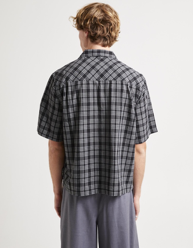 Black Noise White Rain - Archibald Cropped Resort Shirt