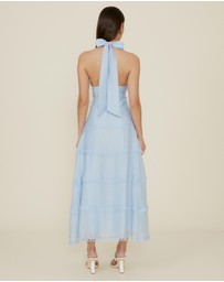 The Fated - Halter Bodice Tiered Midi Dress