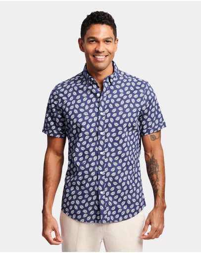 Brooksfield - Leaf Print Casual Shirt