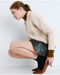 M.N.G - Cardigan Jacket With Shirt Collar
