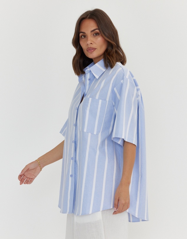 ALEXANDRA - Rogue Shirt Blue Chambray Stripe