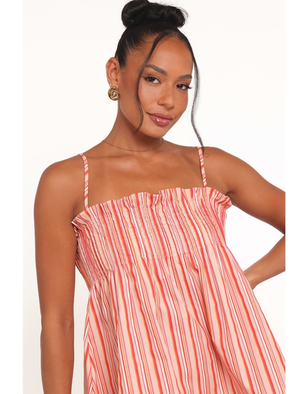 Petal & Pup - Carson Pleated Top - Peach Stripe