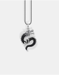 THOMAS SABO - Necklace with dragon pendant black stones