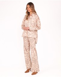 Petal & Pup - Rosalie Satin Pant - Brown Paisley