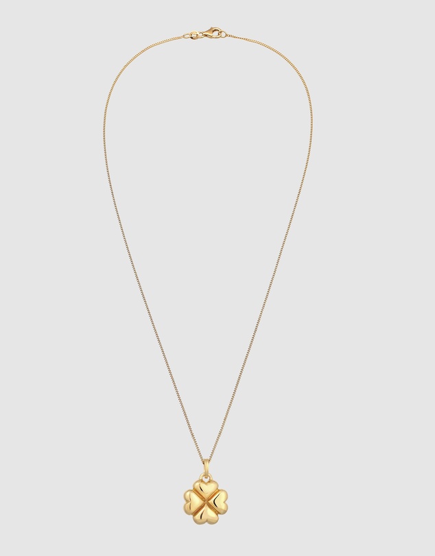 Elli Jewelry - Necklace Cloverleaf 925 Sterling Silver Gold-Plated