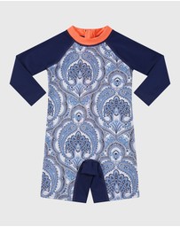 Aqua Blu Kids - Baroque Long Sleeve Sunsuit - Babies