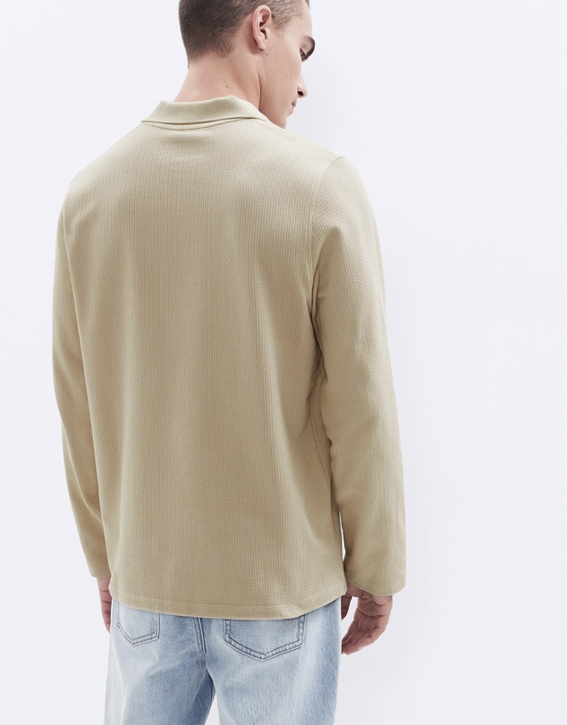 UNISON - Herringbone Textured L/S Polo