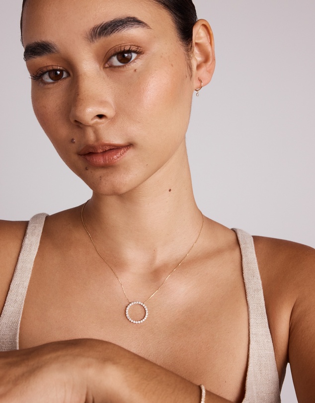 Michael Hill - Round Brilliant Diamond Drop Sleeper Earrings in 10kt Yellow Gold