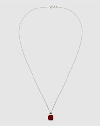 Kuzzoi - ICONIC EXCLUSIVE - Necklace Male Geometric Red Enamel 925 Sterling Silver