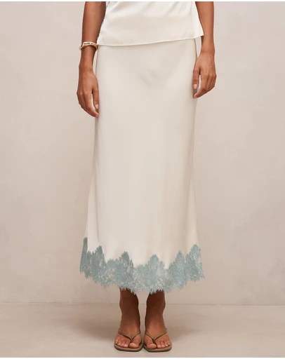Forever New - Adele Lace Trim Midi Skirt