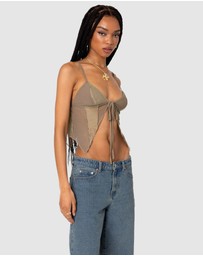 EDIKTED - Patchwork Lacey Mesh Top