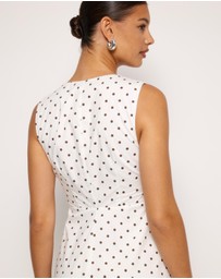 AERE - Juniper Tie Front Cotton Midi Dress