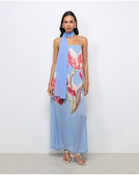 AERE - Rosalee Scarf Maxi Dress