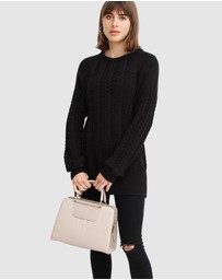 Belle & Bloom - At Last Cable Knit Jumper with Slit