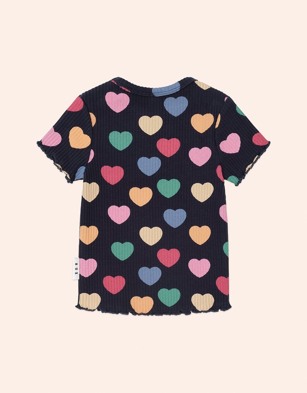 Huxbaby - Multi Hearts Rib Tee - Babies-Kids