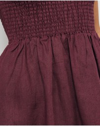 AERE - Mia Shirred Linen Mini Dress