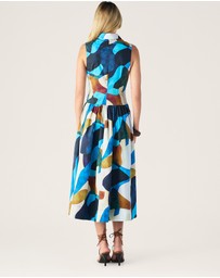 MOS The Label - Celestia Print Sleeveless Midi Dress
