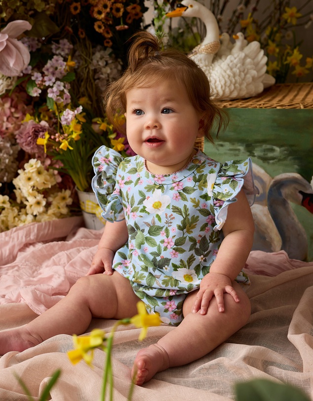 Fleur Harris - 'Heirloom Treasures' Sweet Bubble Romper in Soft Teal