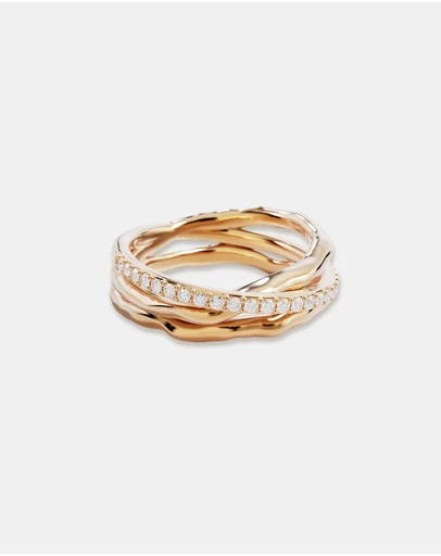 By Charlotte - Entwined Hearts Statement Ring
