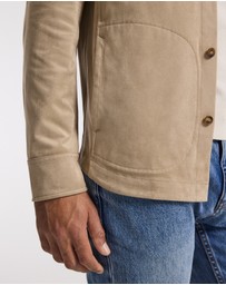 Calibre - Relaxed Suede Look Shirt Jacket Tan