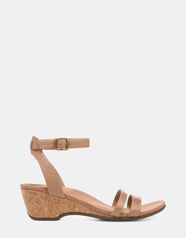 Vionic - Orlanda Wedge Sandal - Macaroon Pearl Snake