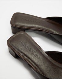 Atmos&Here - Willow Square Toe Leather Mules