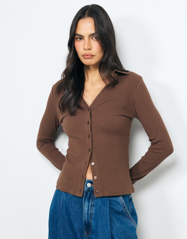 AERE - Tess Button Through Top