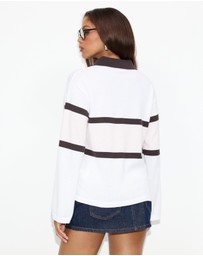Dazie - Sofia Striped Knit Polo