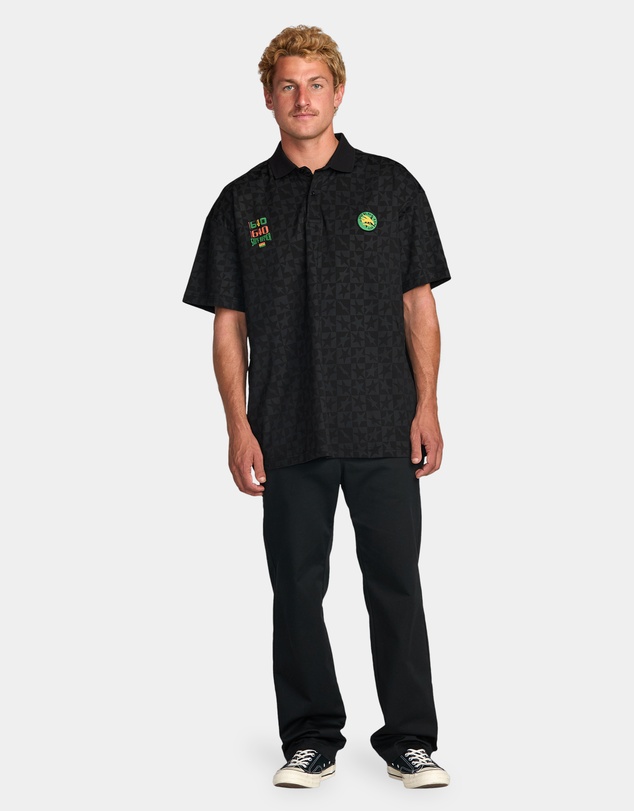 Billabong - Mens Black Star Surf Short Sleeve Polo