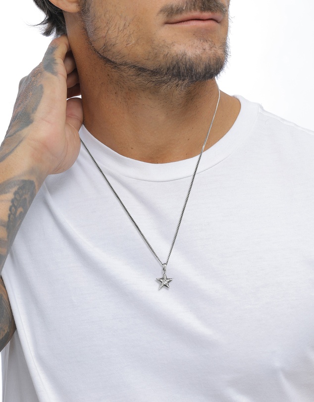 Kuzzoi - ICONIC EXCLUSIVE - Star Pendant Necklace in Oxidised 925 Sterling Silver