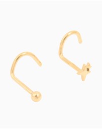 Lovisa - Surgical Steel Cubic Zirconia & Ball Front Nose Studs 3-Pack