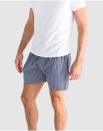 Sant And Abel - Men's Hepburn Gingham Navy Boxer Shorts