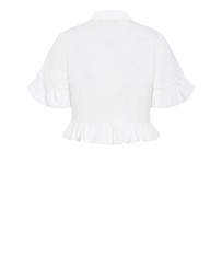 City Chic - Plus size Florence Frill Denim Jacket - ivory
