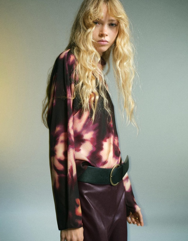M.N.G - Tie-Dye Turtleneck Blouse