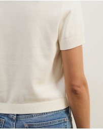 Atmos&Here - Short Balloon Sleeve Knit With Detail At Neckline