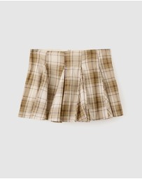 M.N.G - Pleated Check Skirt