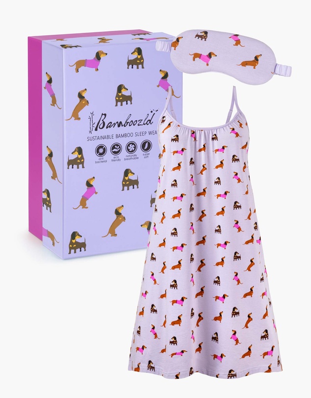 Bamboozld - Women's Bamboo Jersey Dash Dreaming Nightie & Mask Gift Set