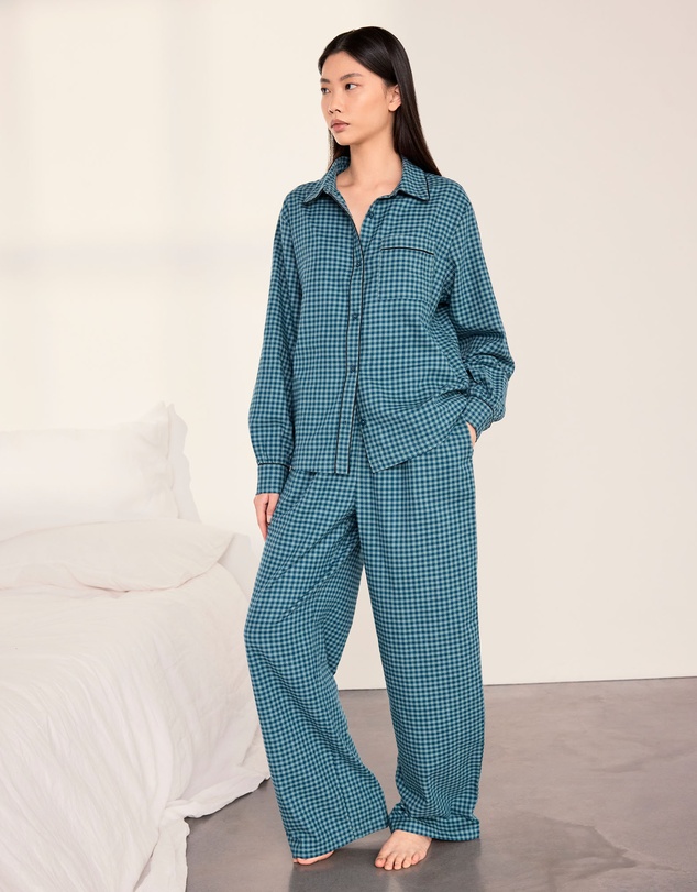 Chelsea Peers - Flannel Gingham Long Pyjama Set