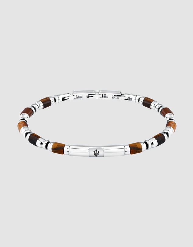Maserati - Maserati Men's Iconic Agate Tiger Eye Bracelet