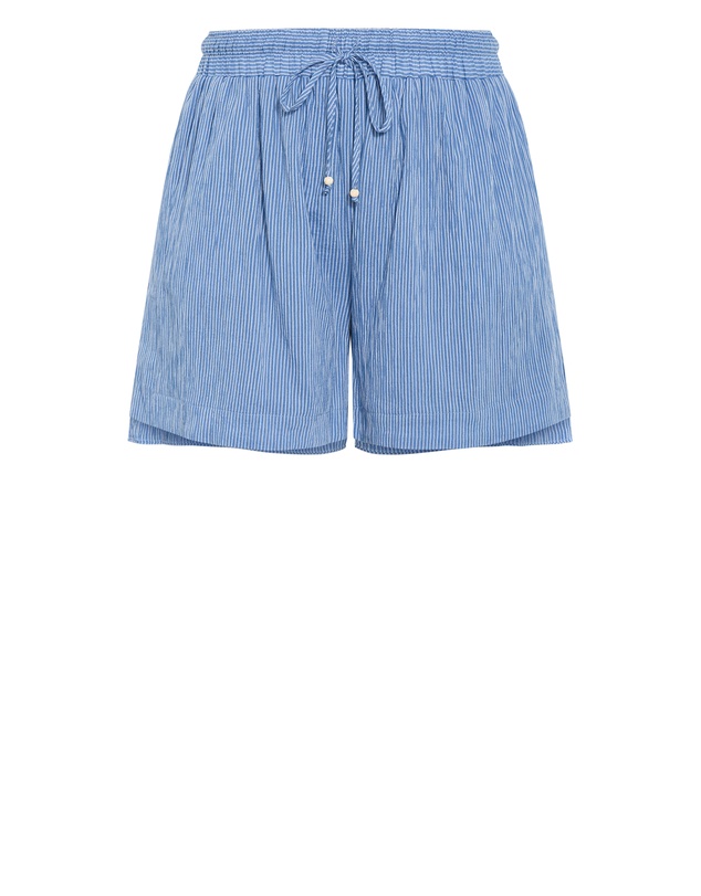City Chic - Plus size Maia Stripe Cotton Short - indigo