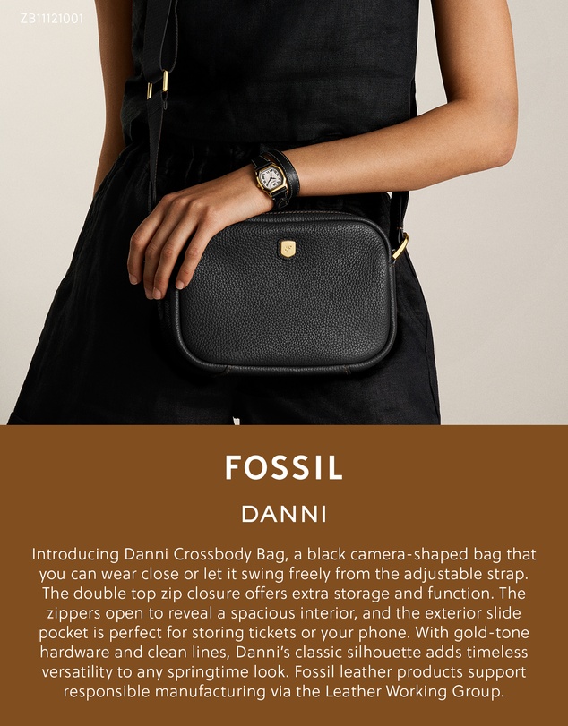 Fossil - Danni Black Crossbody Bag