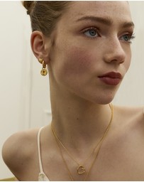 Ottoman Hands - Garnet Heart Huggie Earrings